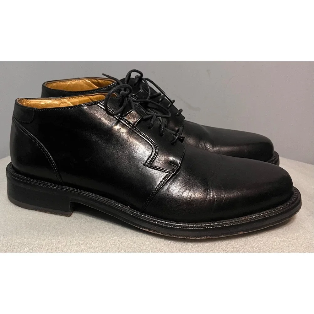 Cable & Co Mens Sam Black Leather Chukka Boots Made in Italy Dress Shoes 9D